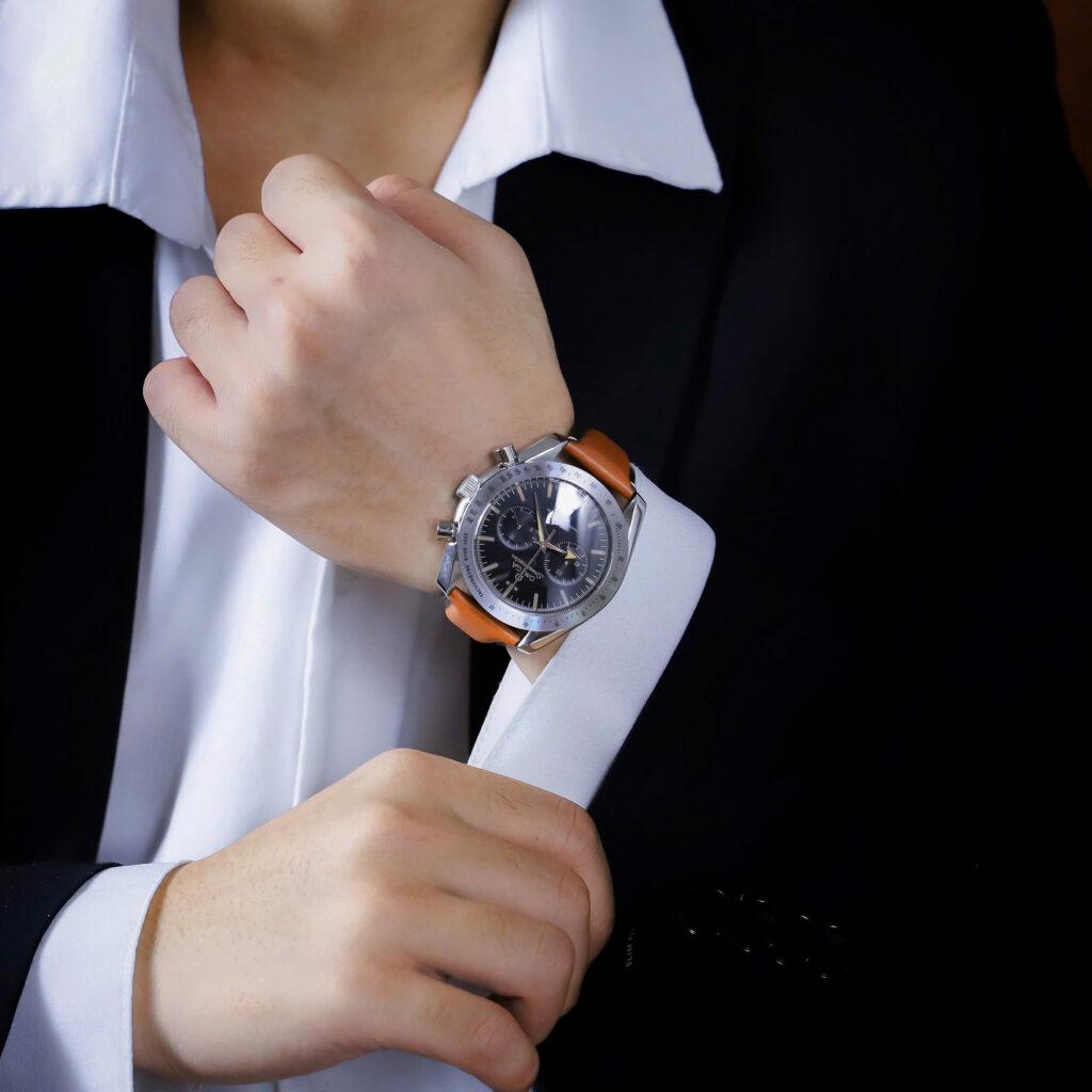 Đồng hồ Omega Speedmaster '57 Chronograph Dây Da Cam Fake 11 44mm