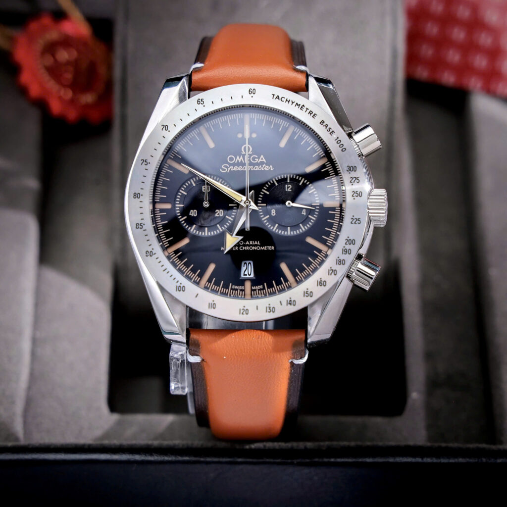 Đồng hồ Omega Speedmaster '57 Chronograph Dây Da Cam Fake 11 44mm
