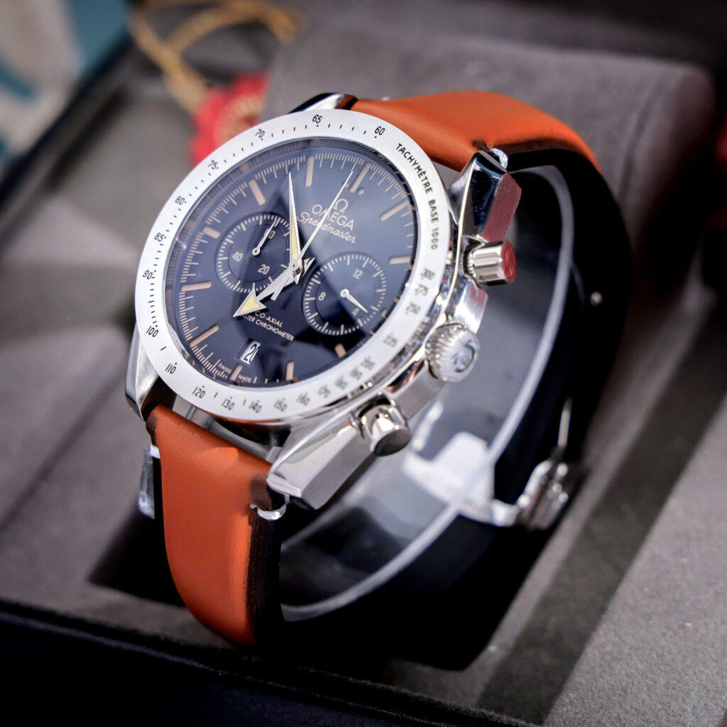 Đồng hồ Omega Speedmaster '57 Chronograph Dây Da Cam Fake 11 44mm