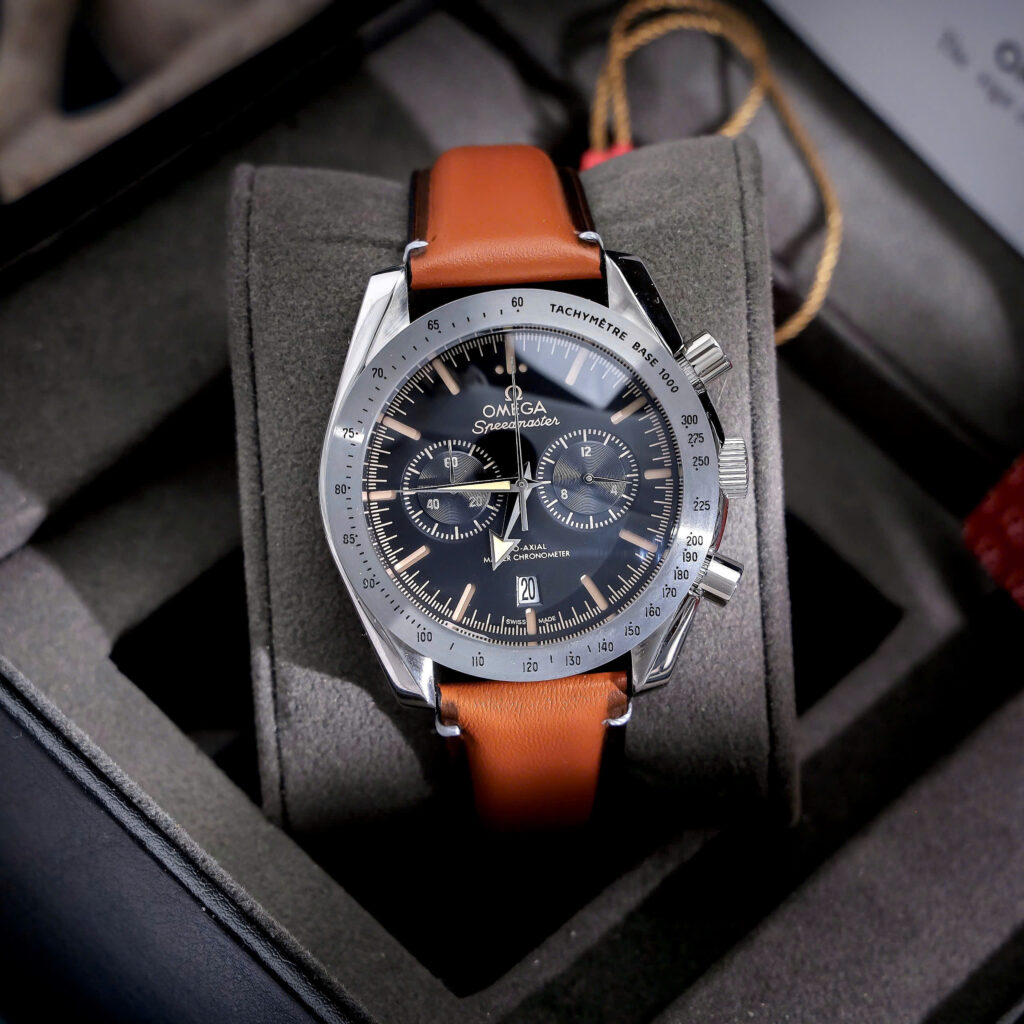 Đồng hồ Omega Speedmaster '57 Chronograph Dây Da Cam Fake 11 44mm