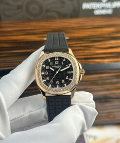 Đồng hồ Patek Philippe Aquanaut 5067 Replica 11 mạ vàng hồng mặt đen PPF 35 (2)