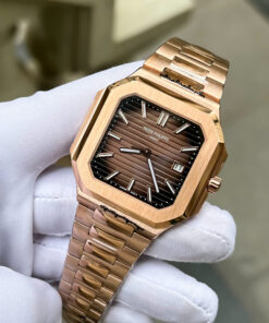 Đồng hồ Patek Philippe Cubitus 5821 Replica 11 mặt vuông màu chocolate 45mm (2)