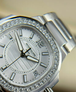 Đồng hồ Patek Philippe Nautilus 7010 Replica 1 1 mặt trắng máy pin GRF 32mm (2)