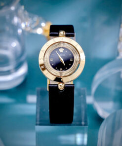 Đồng hồ Versace Eon Nữ Dây Da Đen Mặt Xoay 360 Độ Like Auth 33mm
