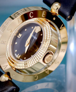 Đồng hồ Versace Eon Nữ Dây Da Đen Mặt Xoay 360 Độ Like Auth 33mm