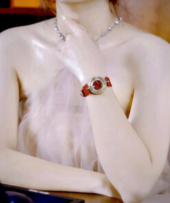 Đồng hồ Versace Eon Nữ Dây Da Đỏ Mặt Xoay 360 Độ Like Auth 33mm