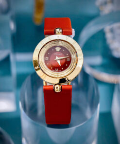 Đồng hồ Versace Eon Nữ Dây Da Đỏ Mặt Xoay 360 Độ Like Auth 33mm