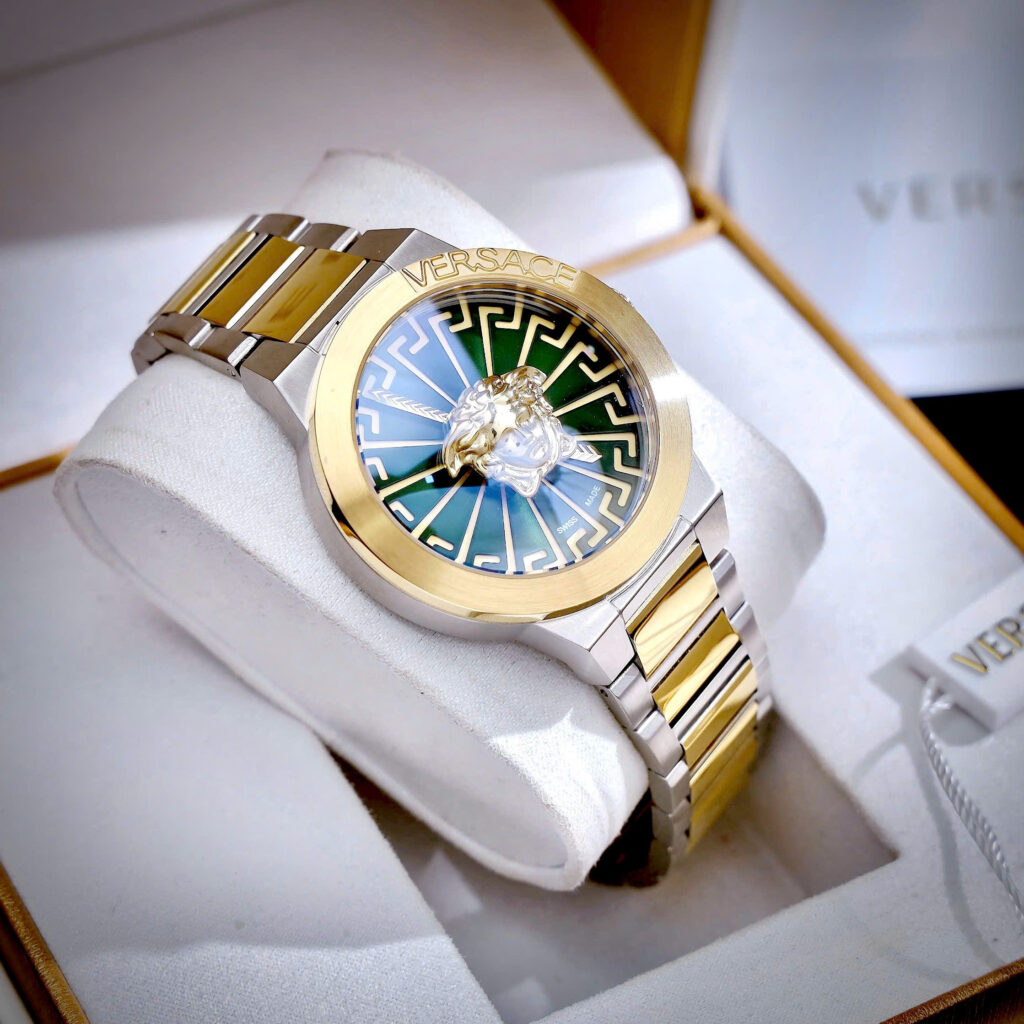 Đồng hồ Versace Medusa Infinite Nam Mặt Xanh Dây Demi Like Auth 42mm