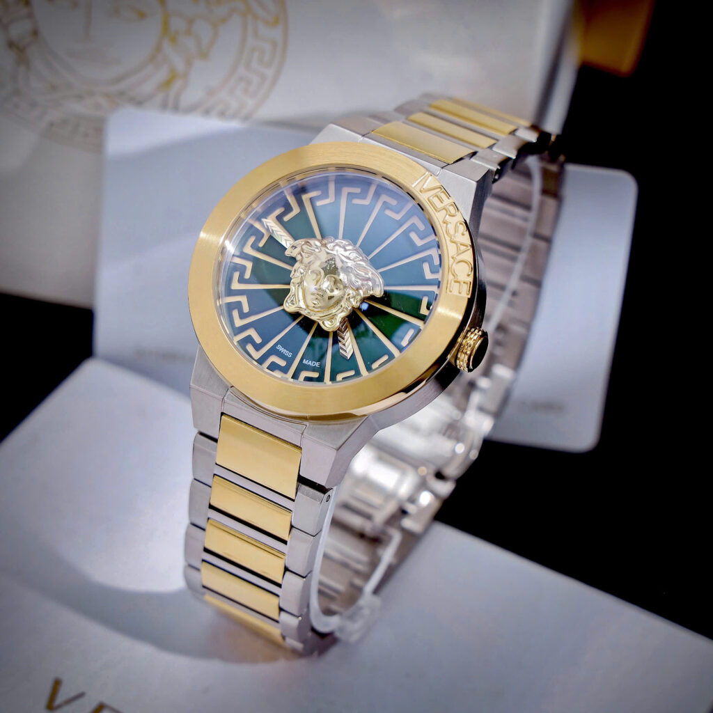 Đồng hồ Versace Medusa Infinite Nam Mặt Xanh Dây Demi Like Auth 42mm