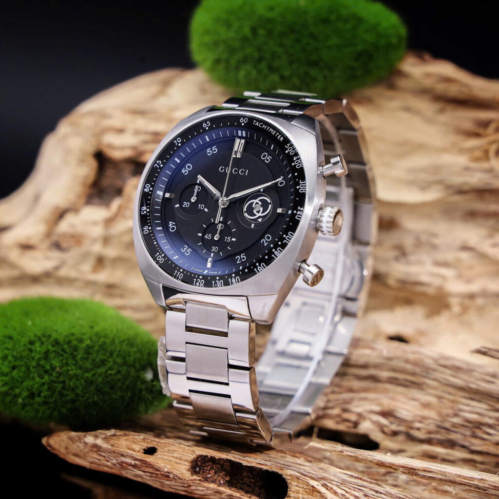  Đồng Hồ Gucci Interlocking G Chronograph Mặt Đen Like Auth 41mm Đồng Hồ Gucci Interlocking G Chronograph Mặt Đen Like Auth 41mm