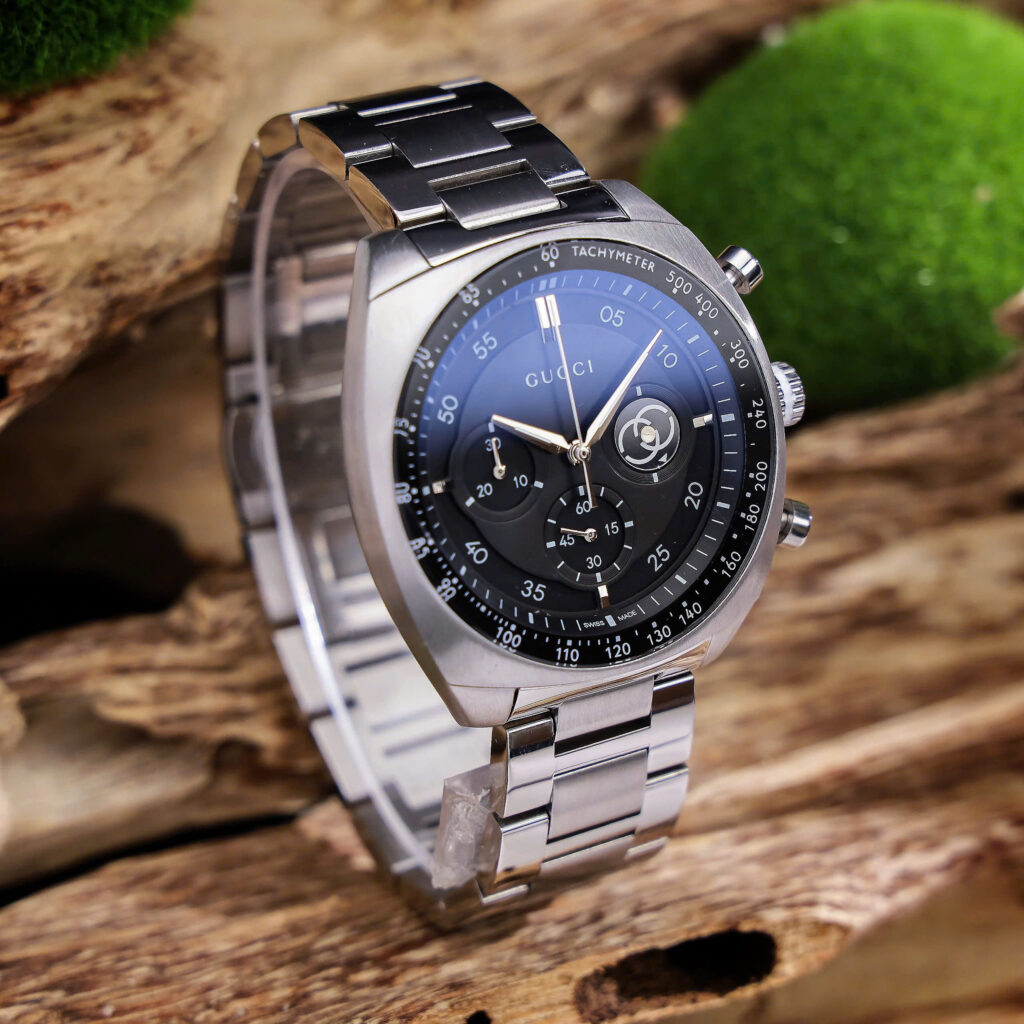  Đồng Hồ Gucci Interlocking G Chronograph Mặt Đen Like Auth 41mm