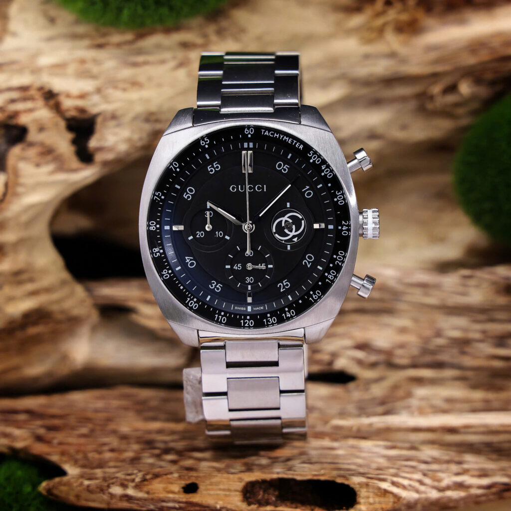  Đồng Hồ Gucci Interlocking G Chronograph Mặt Đen Like Auth 41mm
