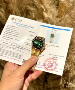 Đồng Hồ Rolex Day-Date Bọc Vàng Thật Mặt Màu Xanh Lá Cây 36mm (1)