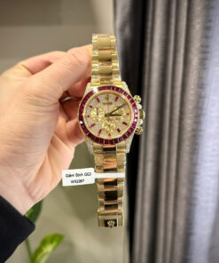 Đồng Hồ Rolex Daytona Bọc Vàng 18K Đính Ruby Đỏ Và Moissanite 40mm (1)
