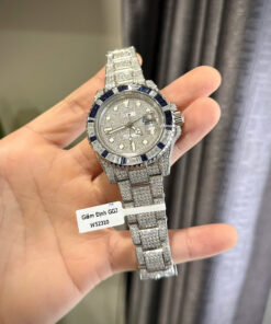 Đồng Hồ Rolex GMT Master II Đính Full Kim Cương Moissanite và Sapphire 40mm (6)