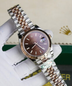 Đồng hồ Rolex DateJust 126331 mặt chocolate cọc số dạ quang Replica 11 nhà máy Clean 41mm (2)