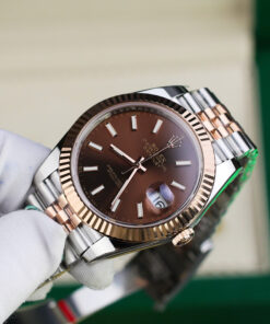 Đồng hồ Rolex DateJust 126331 mặt chocolate cọc số dạ quang Replica 11 nhà máy Clean 41mm (2)