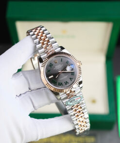 Đồng hồ Rolex DateJust 126331 mặt số Wimbledon Rep 11 demi vàng hồng nhà máy Clean 41mm (4)