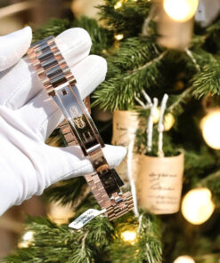 Đồng hồ Rolex Day-Date bọc vàng thật mặt xà cừ đính kim cương Moissanite 40mm (6)