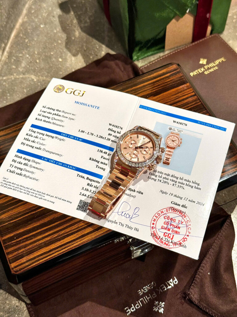 Đồng hồ Rolex Daytona bọc vàng hồng đính kim cương Moissanite 40mm (9)