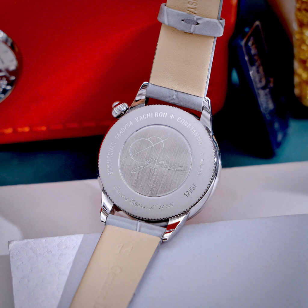 Đồng hồ Vacheron Constantin Égérie Moon Phase dây da đính đá fake 11 30mm