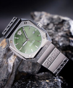 Đồng hồ Versace VE8F00524 Antares Nam Dây Kim Loại Mặt Xanh Green Fake 11 44mm