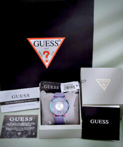 Đồng hồ Guess nữ GW0529L4 mặt số họa tiết bông hoa tím Like Auth 39mm