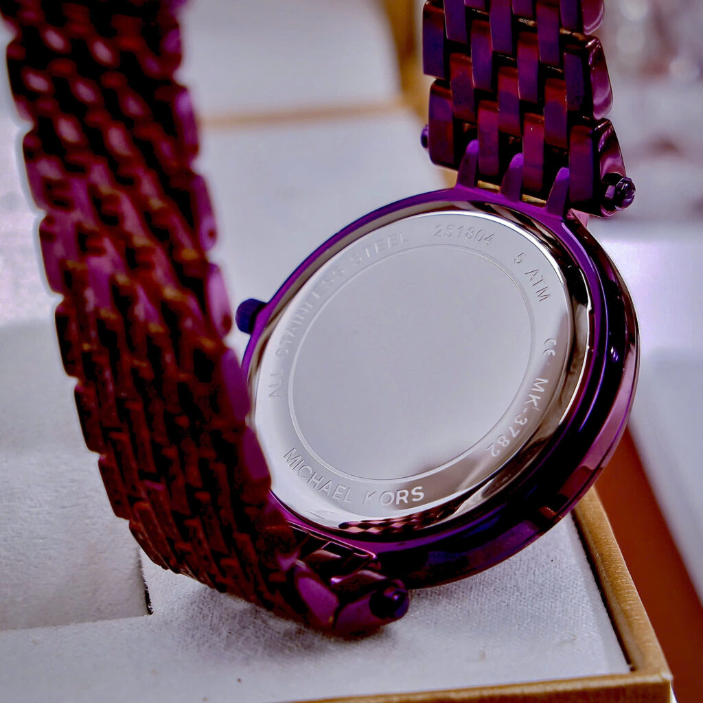  Đồng hồ Michael Kors Darci Pavé nữ đính full đá màu tím 38mm