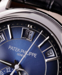 Đồng hồ Patek Philippe 5205G Replica 11 màu xanh blue dây da 40mm (2)