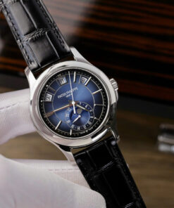 Đồng hồ Patek Philippe 5205G Replica 11 màu xanh blue dây da 40mm (2)