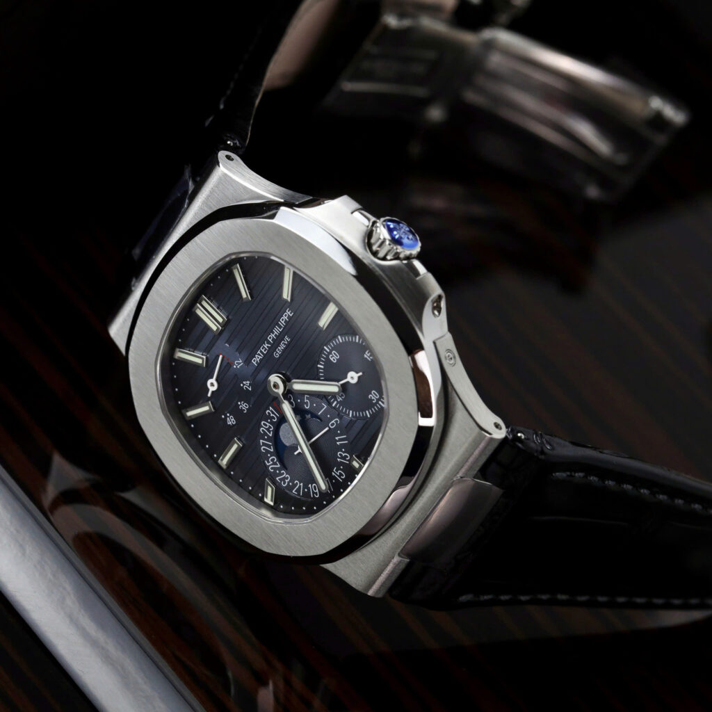 Đồng hồ Patek Philippe Nautilus 5712 Replica 11 mặt xanh blue dây da PPF 40mm (2)