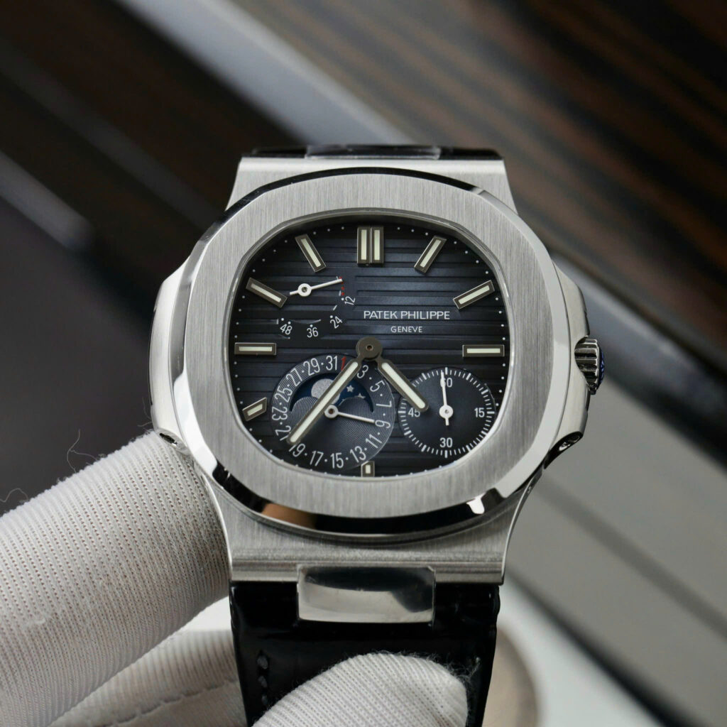 Đồng hồ Patek Philippe Nautilus 5712 Replica 11 mặt xanh blue dây da PPF 40mm (2)