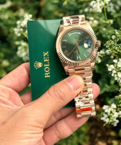 Đồng hồ Rolex Day-Date Fake 1 1 mặt xanh lá cây dây đeo President 40mm (2)