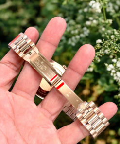 Đồng hồ Rolex Day-Date Fake 11 mạ vàng hồng mặt xanh lá cây 40mm (2)