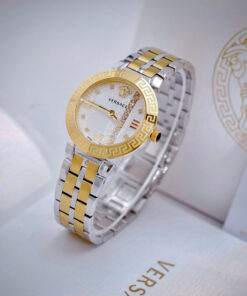 Đồng hồ Versace Greca Icon mặt đính đá demi vàng like auth 36mm