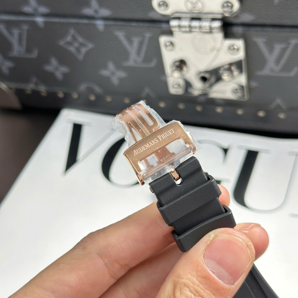 Đồng hồ Audemars Piguet Chế Tác Royal Oak 15500 mặt đen dây cao su nhà máy APS 41mm (1)