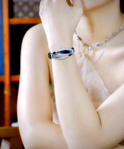 Đồng hồ Cartier Baignoire Allongée nữ dây da đính đá like auth 21x47mm