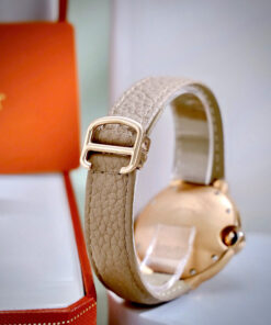 Đồng hồ Cartier Ballon Bleu đính đá mặt xà cừ dây da like auth 36mm