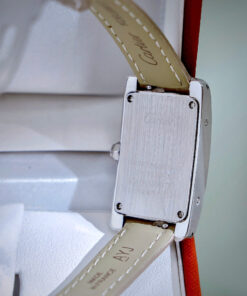 Đồng hồ Cartier Tank Américaine dây da mặt chữ nhật super fake 34mmx20mm