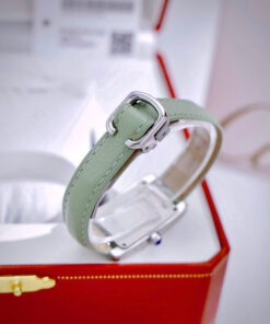 Đồng hồ Cartier Tank Américaine dây da xanh green mặt chữ nhật super fake 34mmx20mm