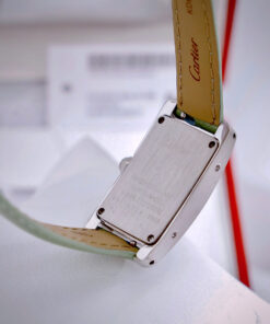 Đồng hồ Cartier Tank Américaine dây da xanh green mặt chữ nhật super fake 34mmx20mm