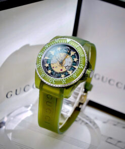 Đồng hồ Gucci Dive Rubber unisex dây cao su xanh green like auth 40mm