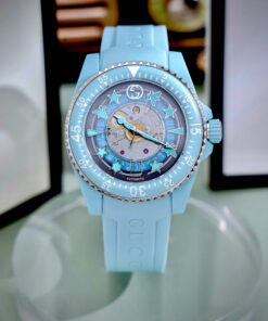 Đồng hồ Gucci Dive Rubber unisex dây cao su xanh ngọc like auth 40mm