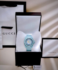 Đồng hồ Gucci Dive Rubber unisex dây cao su xanh ngọc like auth 40mm