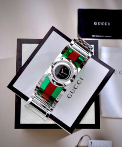 Đồng hồ Gucci Twirl like auth dạng lắc tay mix màu xanh đỏ 25mm