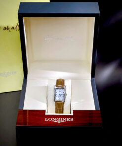 Đồng hồ Longines DolceVita nữ cọc số đá dây da nâu like auth 21.5x29mm