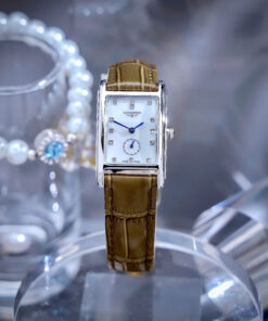 Đồng hồ Longines DolceVita nữ cọc số đá dây da nâu like auth 21.5x29mm