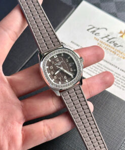 Đồng hồ Patek Philippe nữ đính đá dây cao su Replica cao cấp nhà máy PPF 35,6mm