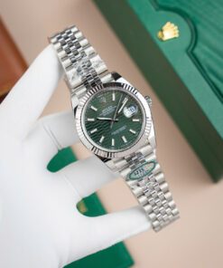 Đồng hồ Rolex DateJust 126334 Rep 11 mặt số nếp gấp màu xanh lá cây Clean 41mm (2)