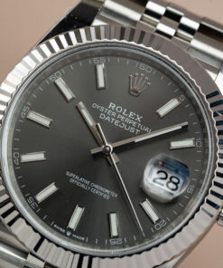 Đồng hồ Rolex DateJust Chế Tác nam mặt xám cọc số dạ quang Clean 41mm (2)